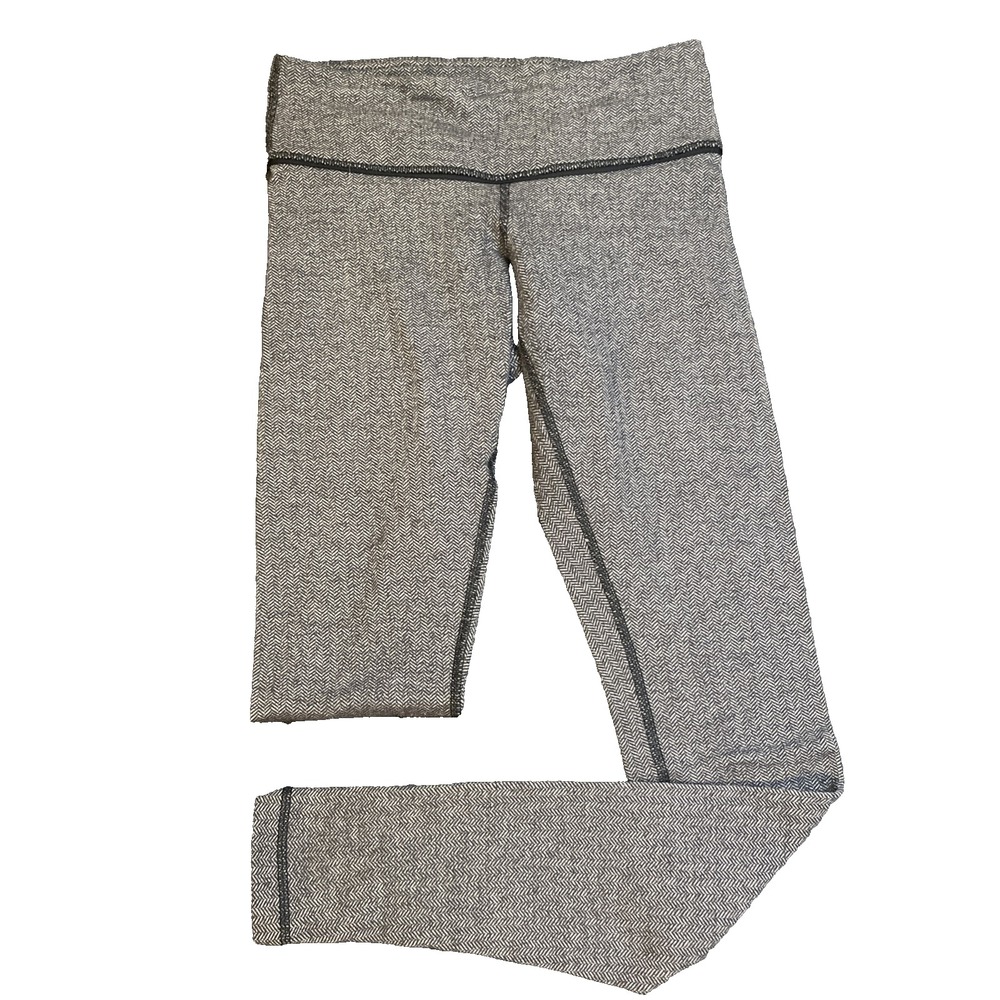Lululemon Wunder Under Leggings Low Rise Herringbone Gray Size 4